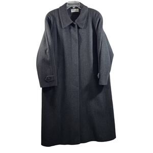 Women's Size 14 Forecaster Of Boston Charcoal Gray Wool Cashmere Lined Overcoat